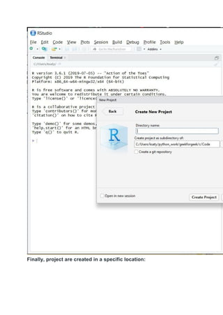 Finally, project are created in a specific location:
 