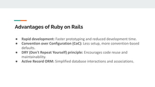 Introduction to Ruby on Rails.pdf | Programming Languages | Computing