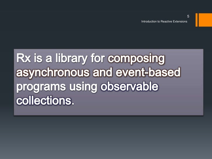 Introduction to Reactive Extensions