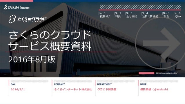 さくらのクラウドサービス概要資料2016年8月版