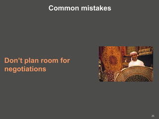 25
Common mistakes
Don’t plan room for
negotiations
 