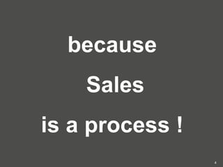 because
Sales
is a process !
4
 