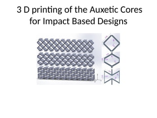 3 D printing of the Auxetic Cores
for Impact Based Designs
 