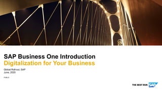 PUBLIC
Global Roll-out, SAP
June, 2020
SAP Business One Introduction
Digitalization for Your Business
 