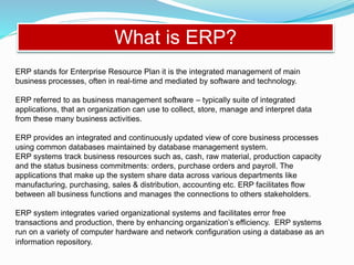 Introduction to sap erp | PPTX