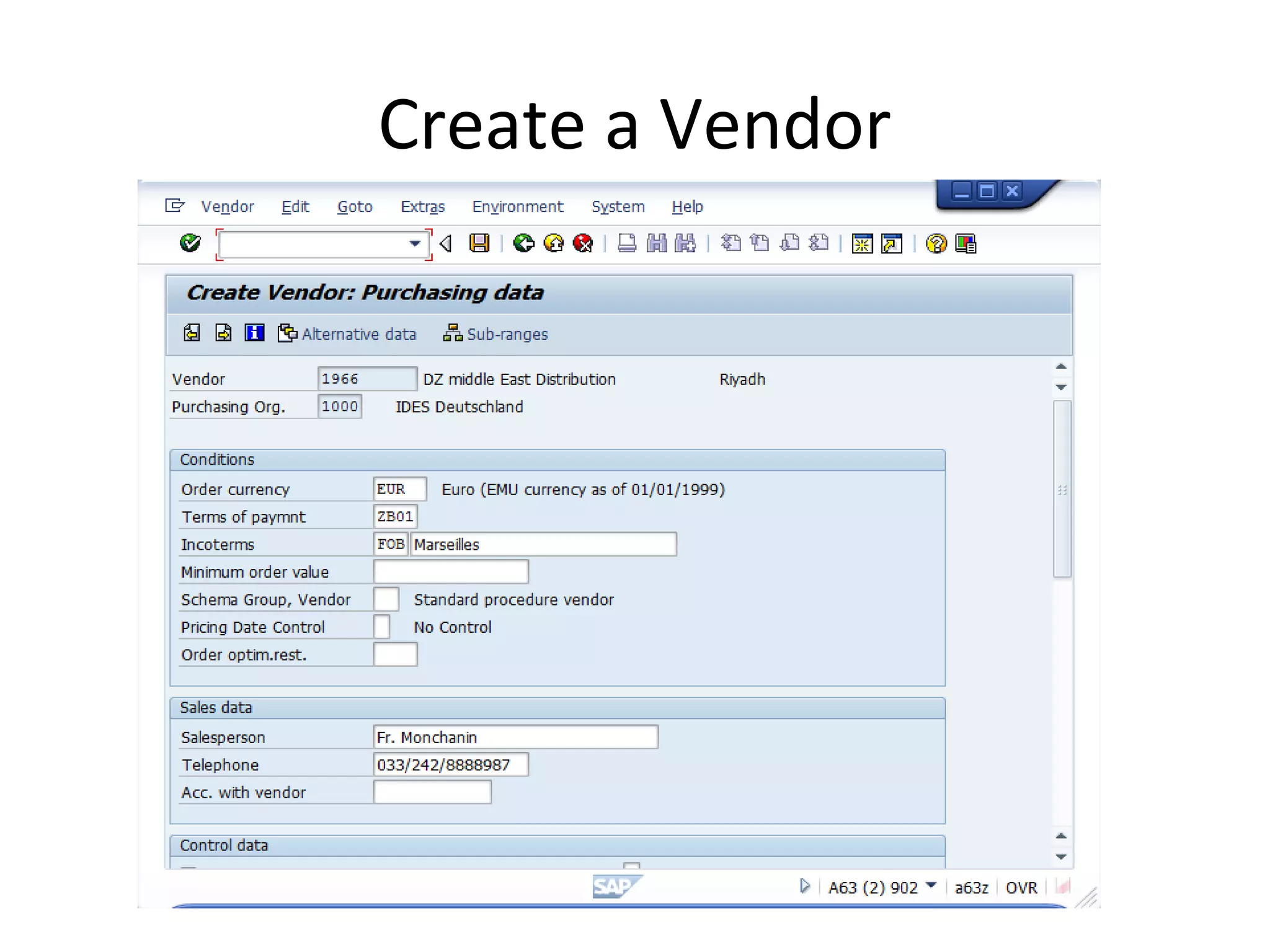 Create a Vendor
 