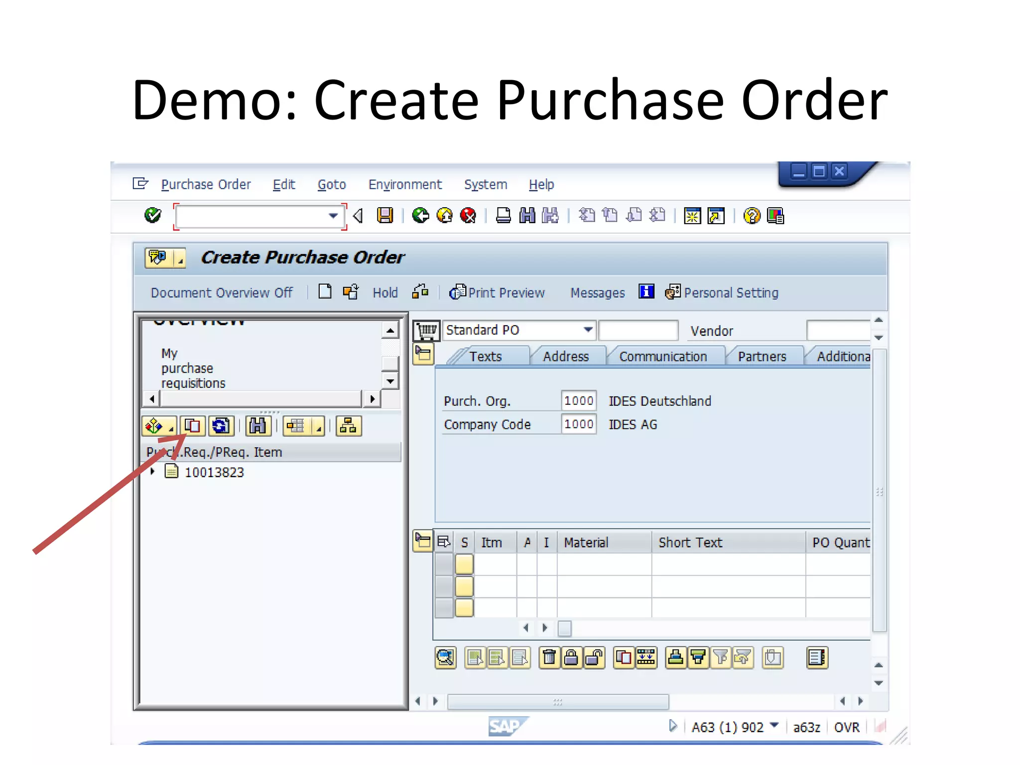 Demo: Create Purchase Order
 