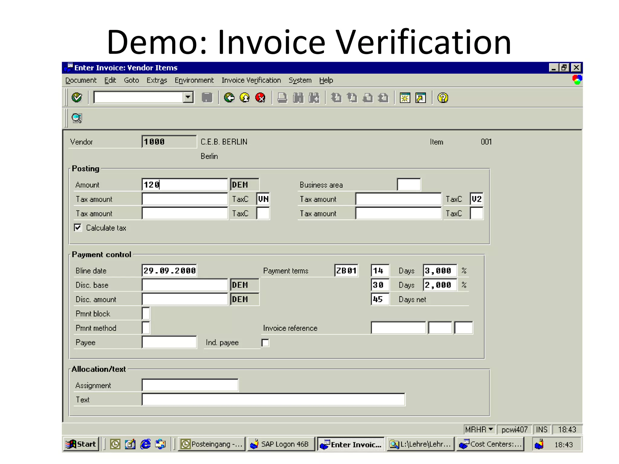 Demo: Invoice Verification
 