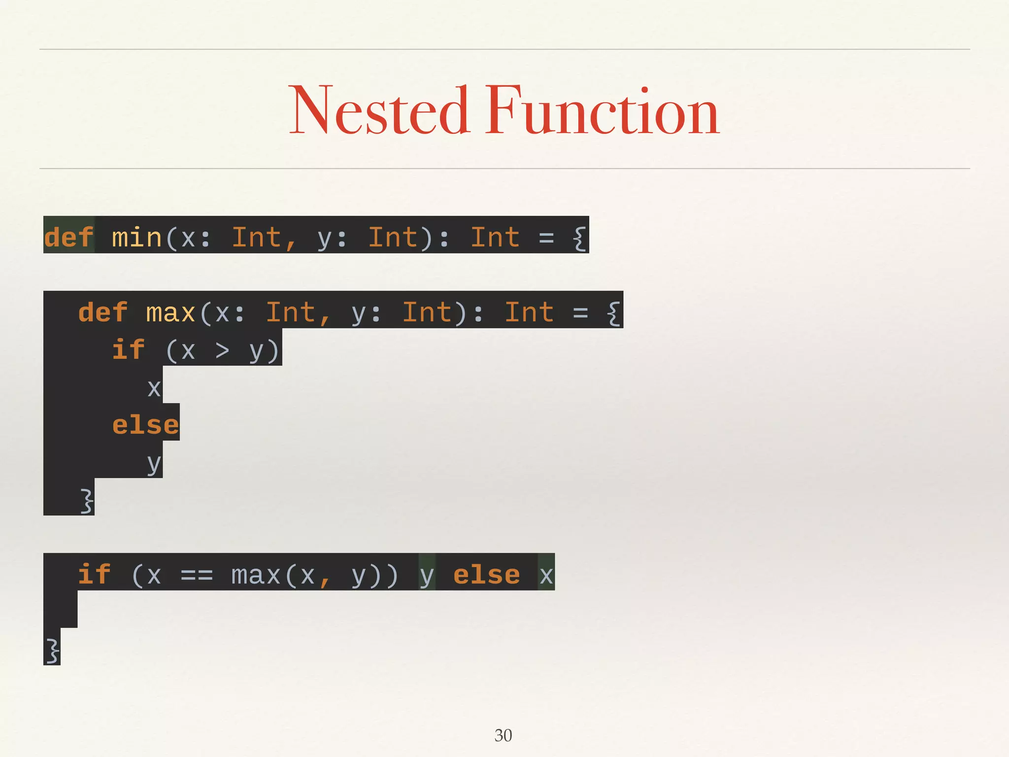 For-Loop
for (i <- 0 until 10) { 
println(i) 
}
Demo10
 