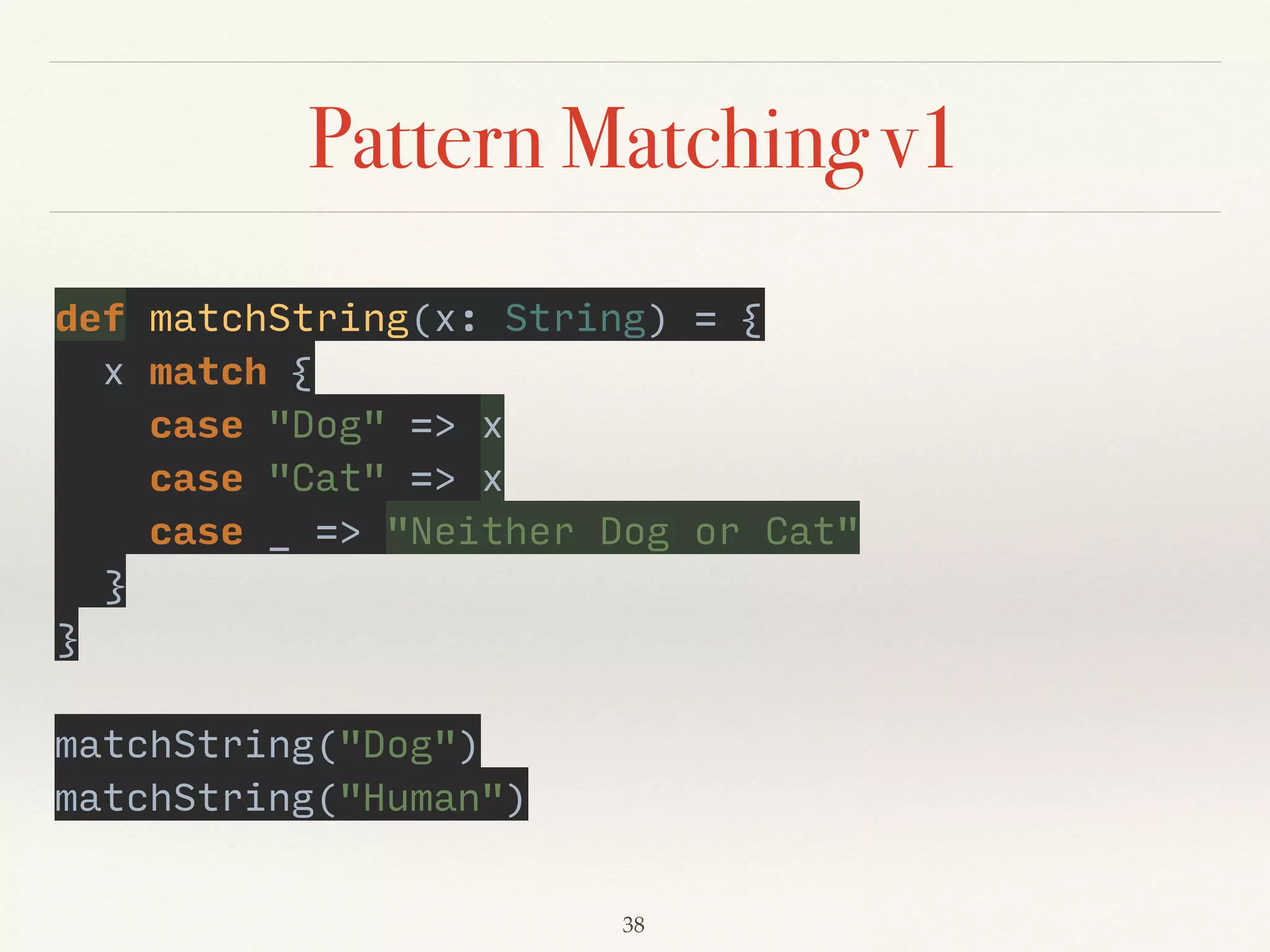 Recursion vs Tail-recursion
import scala.annotation.tailrec 
def factorial(n: Int): BigInt = { 
@tailrec 
def helpFunction(acc: BigInt, n: Int): BigInt = { 
if (n == 0) 
acc 
else 
helpFunction(acc * n, n - 1) 
} 
helpFunction(1, n) 
}
Add annotation is a good habit. 
Compiler can check whether or not  
can be optimise.
You have to add return type,  
when the function is recursive.  
Or Scalac would not know the return type.
Demo16
 