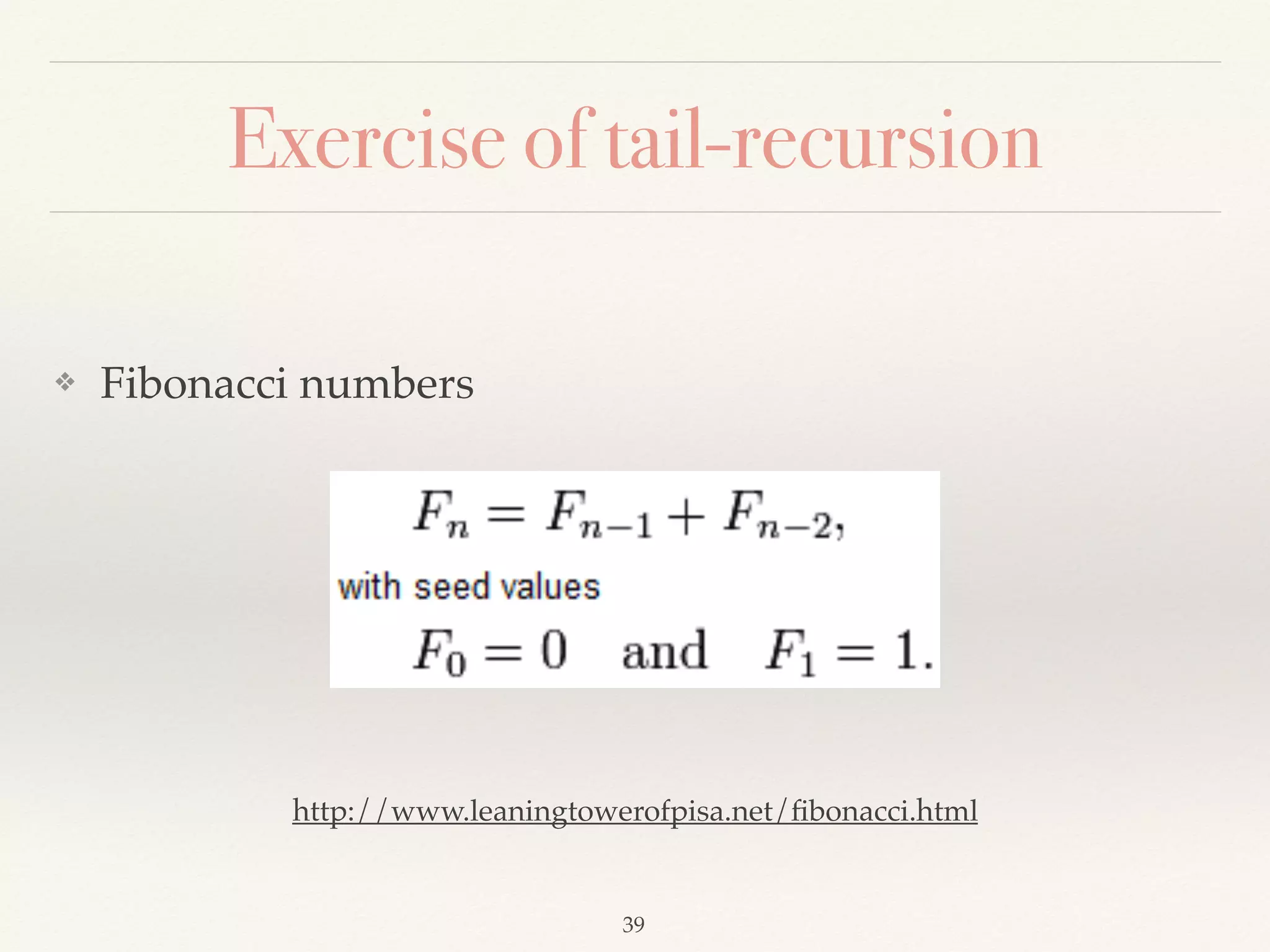 Concept of Pattern Matching
❖ Pattern matching is similar to “switch-case”, but it’s more
general.
❖ There are some differences.
❖ No fall-through.
❖ Each condition needs to return a value.
❖ Everything is a expression in Scala.
❖ It can match anything.
 