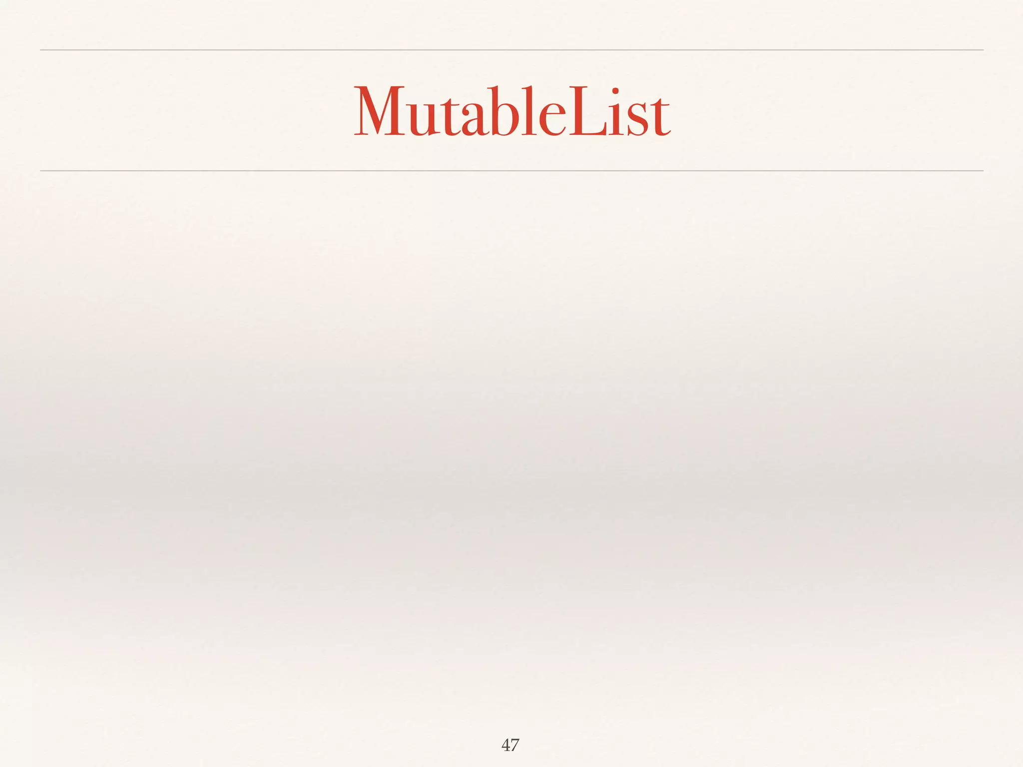 Abstract class
sealed abstract class Animal(val name: String) { 
val footNumber: Integer 
val fly: Boolean 
def speak: Unit 
} 
 
class Dog(name: String) extends Animal(name) { 
override val footNumber: Integer = 4 
override val fly = false 
override def speak: Unit = println("Spark") 
} 
 
class Bird(name: String) extends Animal(name) { 
val footNumber: Integer = 2 
val fly = true 
def speak: Unit = println("chatter") 
}
Sealed classes  
1. Subclasses should be  
in the same ﬁle.
2. Compiler can check  
you have covered all of cases
in pattern matching.
Demo02
 