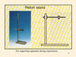 For supporting apparatus during experiments 