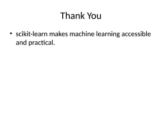 Introduction to scikit learn - machine learning | PPTX