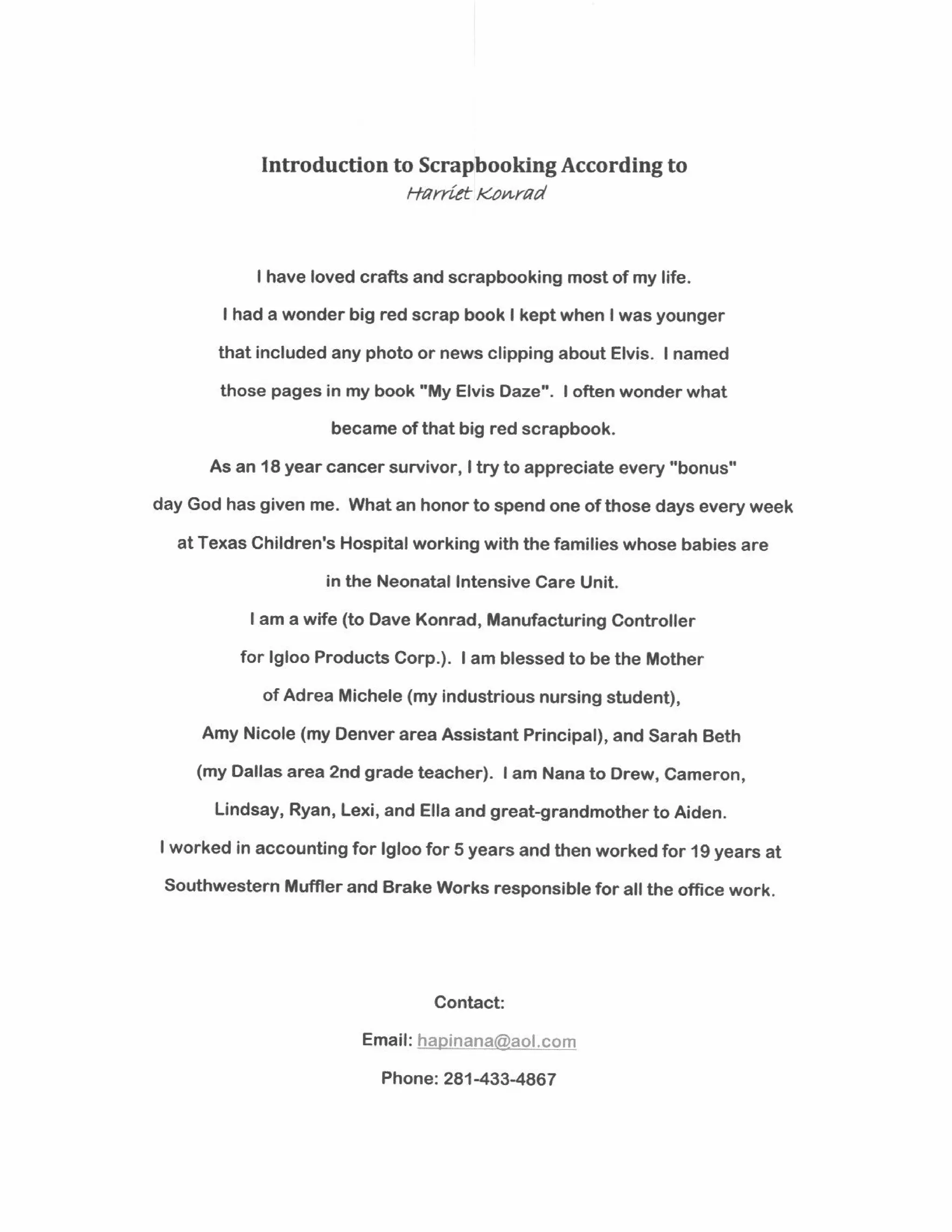 Introduction to Scrapbooking