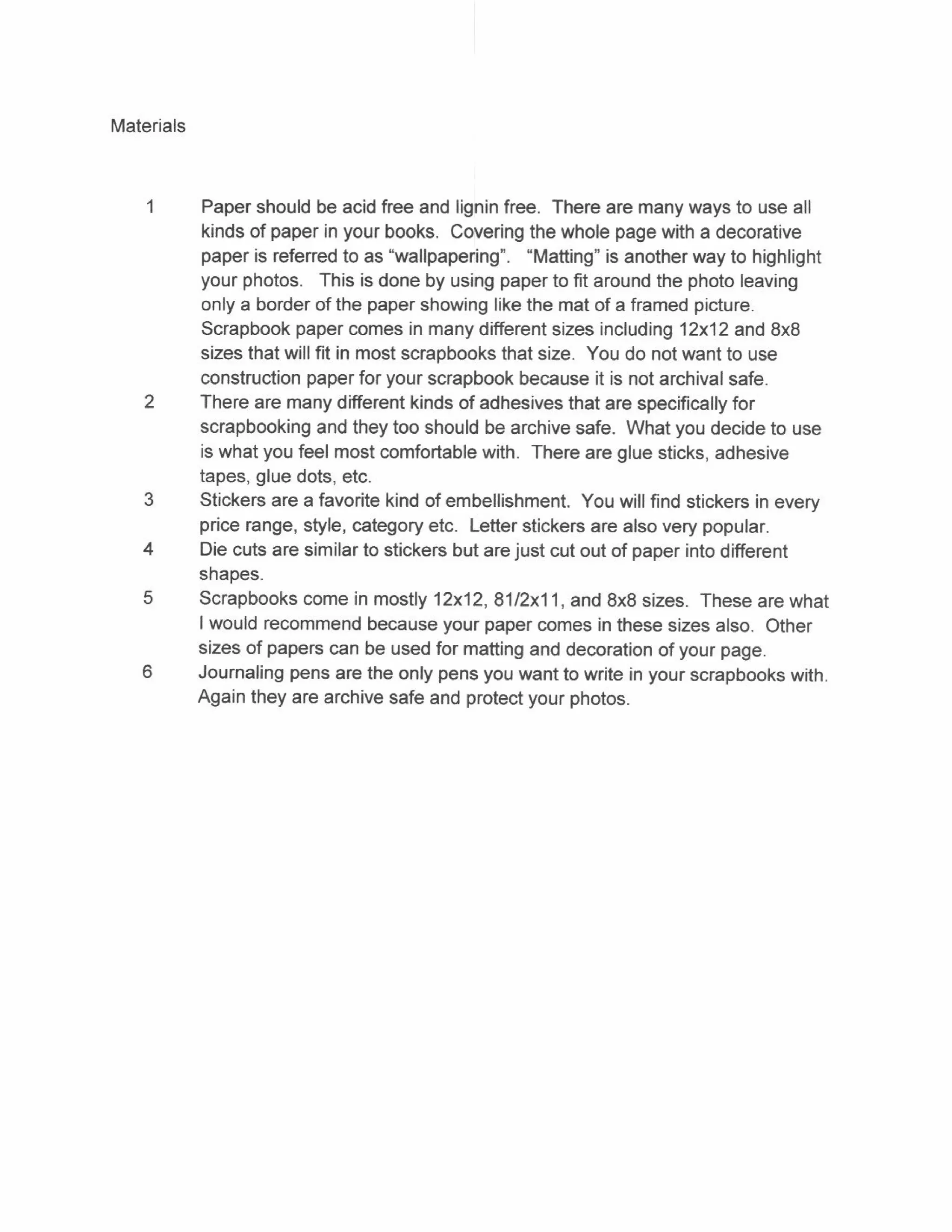 Introduction to Scrapbooking