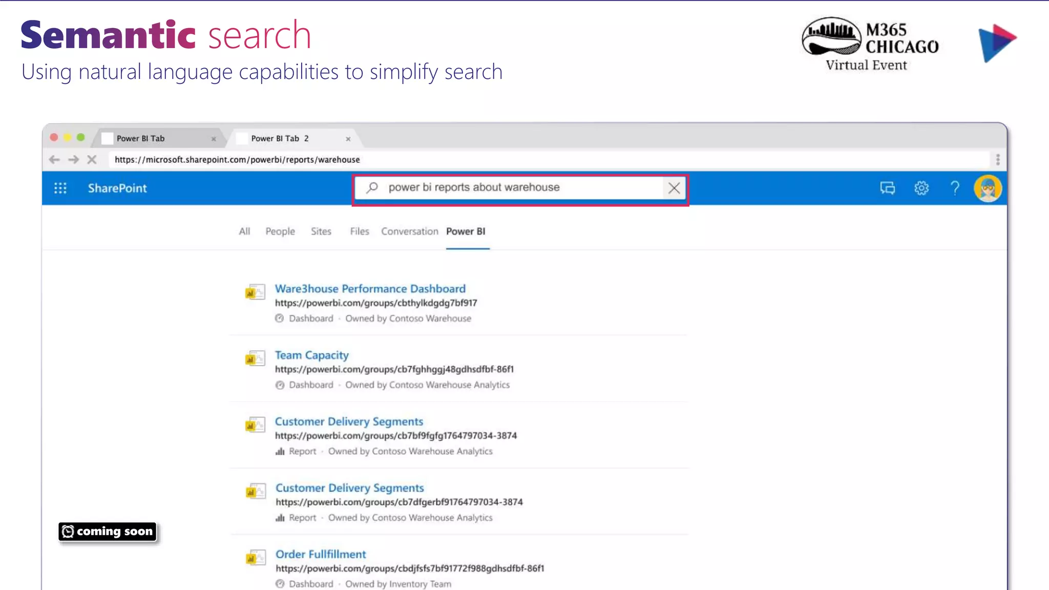 Using natural language capabilities to simplify search
coming soon
 