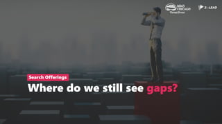Where do we still see gaps?
Search Offerings
 
