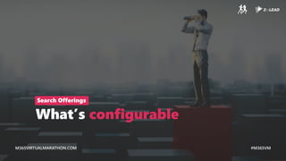 M365VIRTUALMARATHON.COM #M365VM
M365VIRTUALMARATHON.COM #M365VM
What’s configurable
Search Offerings
 