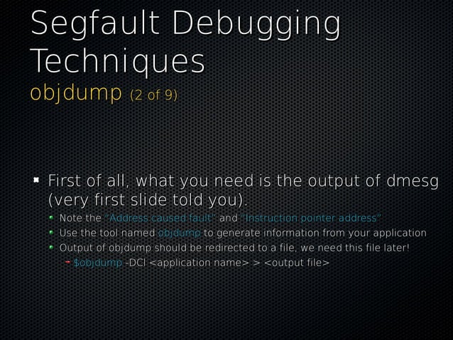 Introduction to segmentation fault handling | PPT