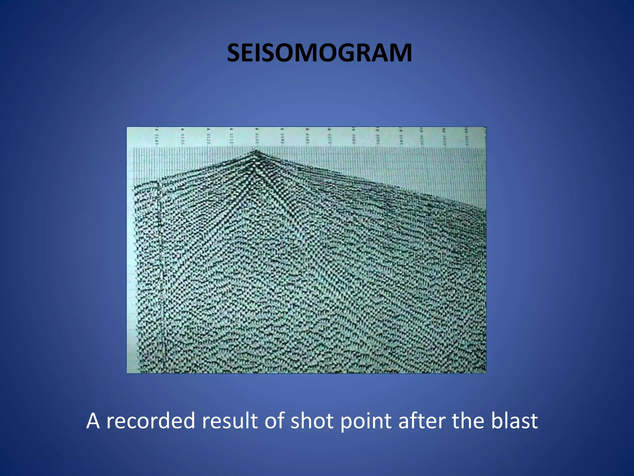 A recorded result of shot point after the blast
SEISOMOGRAM
 