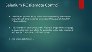 Introduction to selenium | PPTX