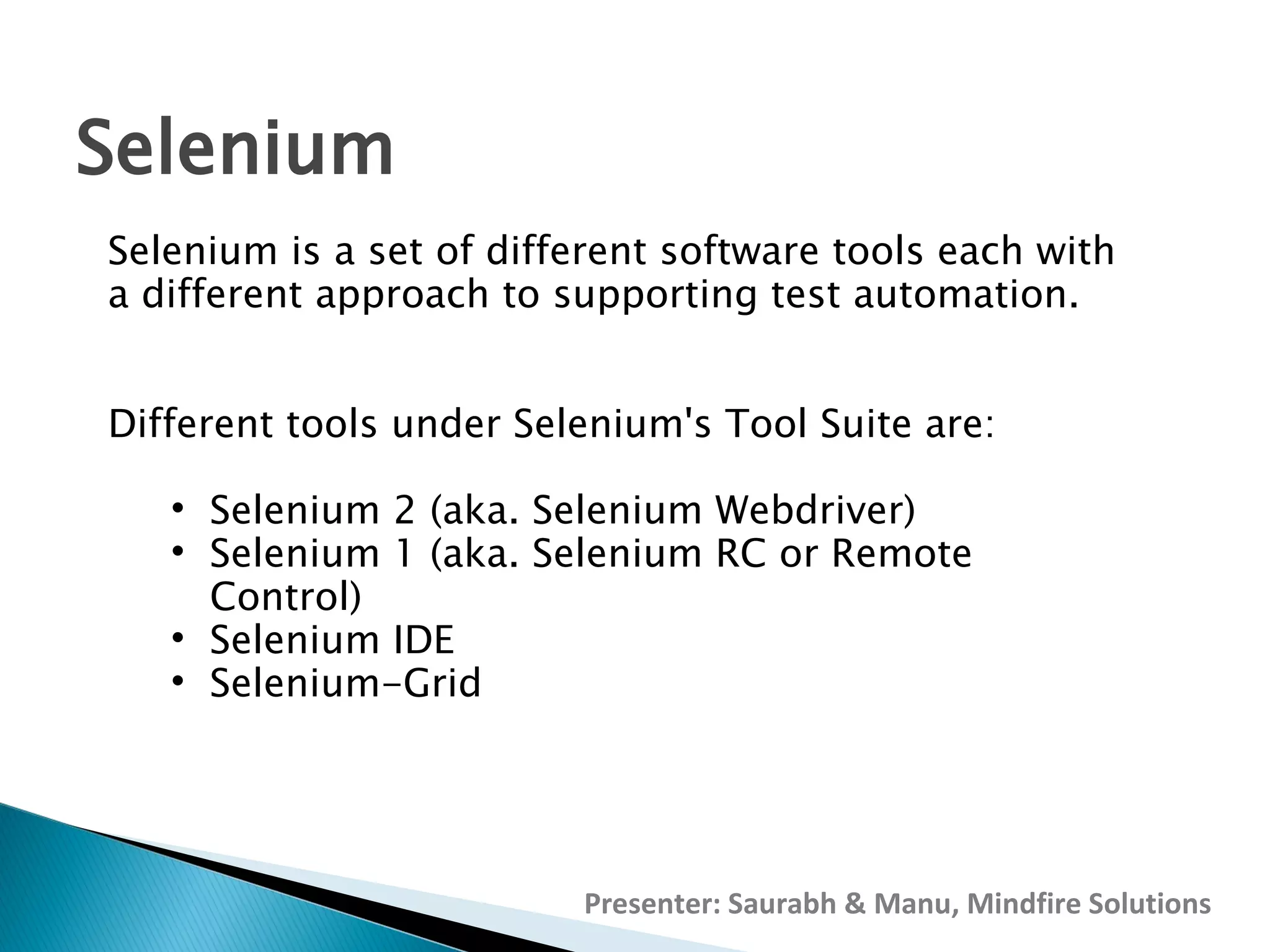 Introduction to Selenium Automation | PPT