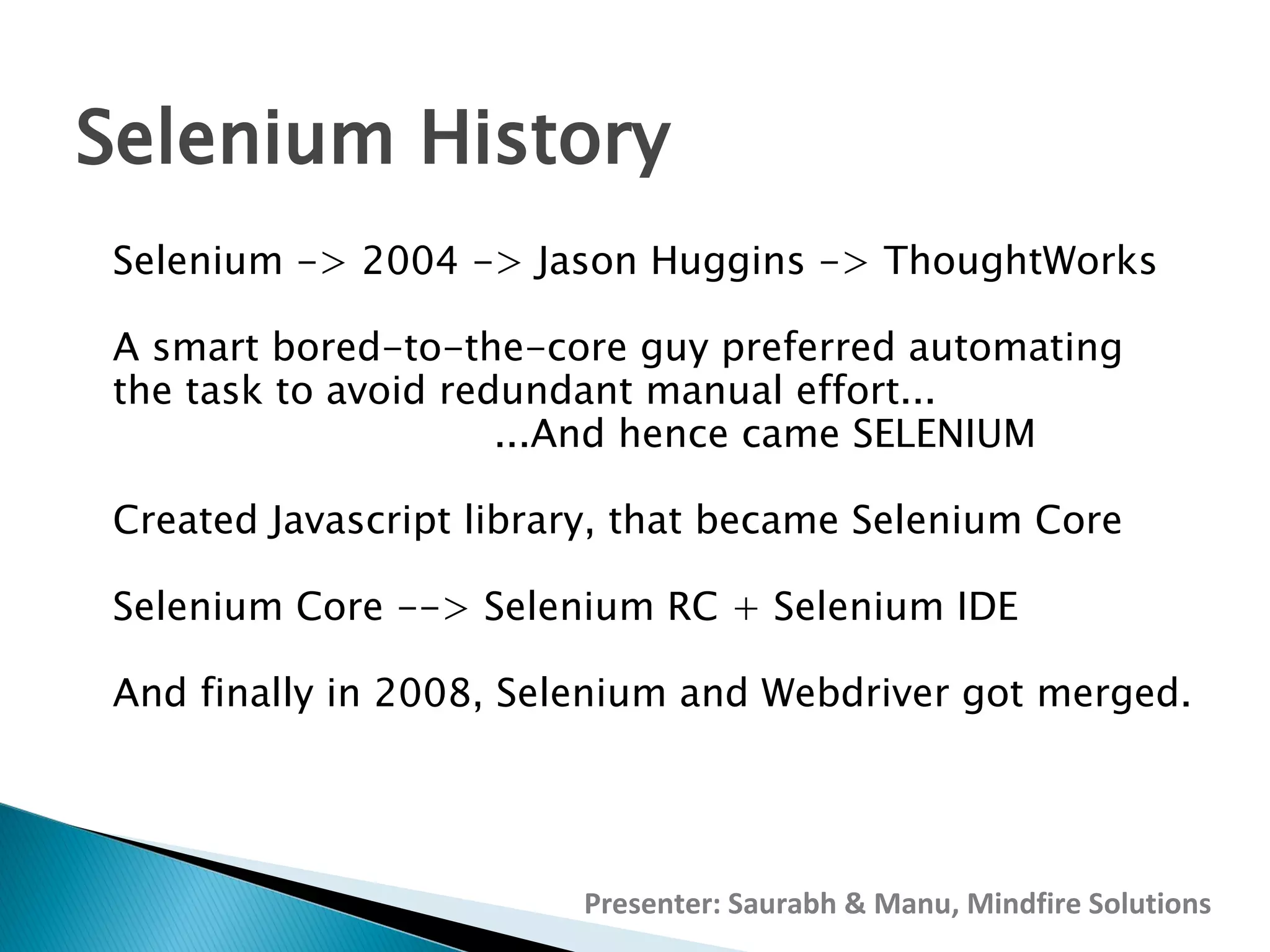Introduction to Selenium Automation | PPT