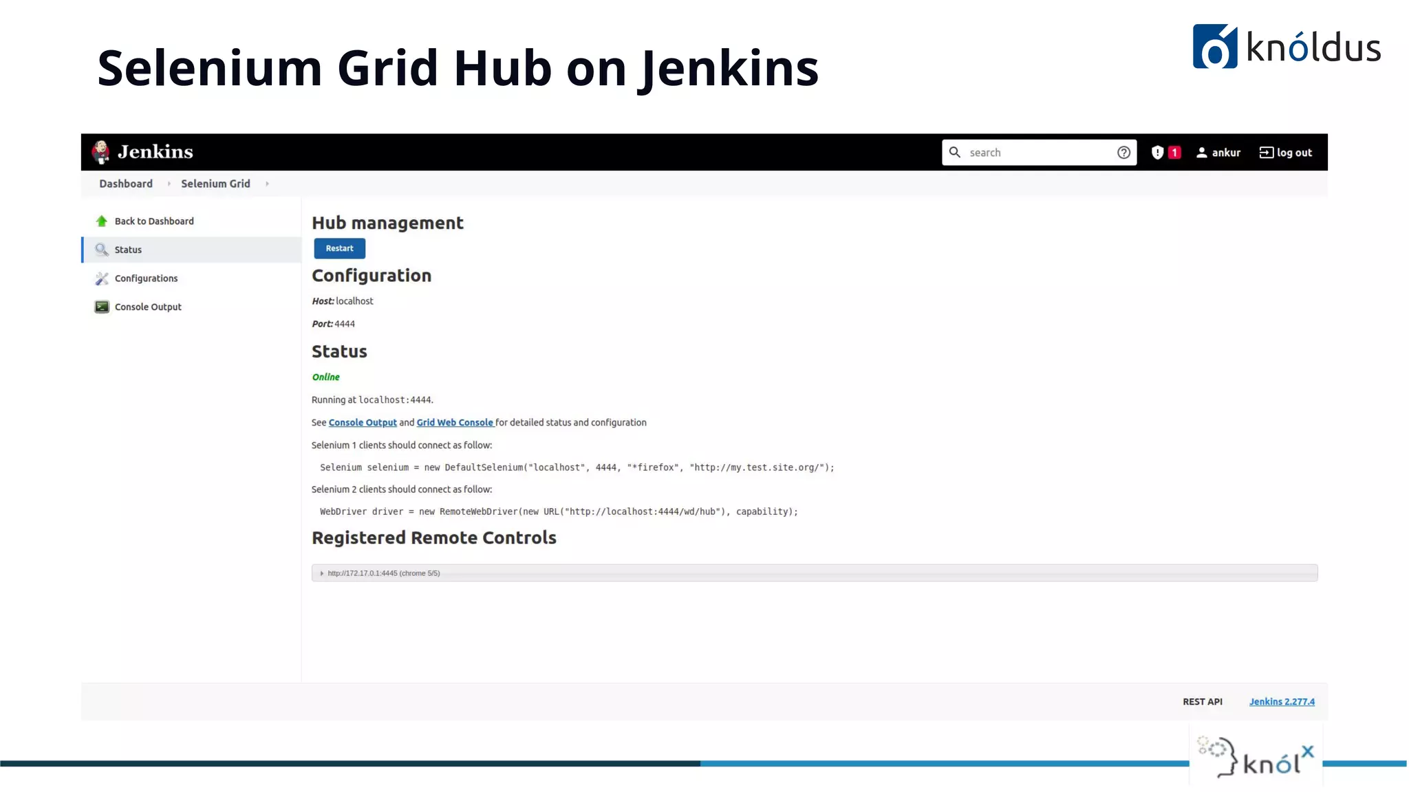 Selenium Grid Hub on Jenkins
 
