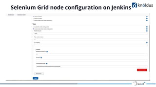 Selenium Grid node conﬁguration on Jenkins
 