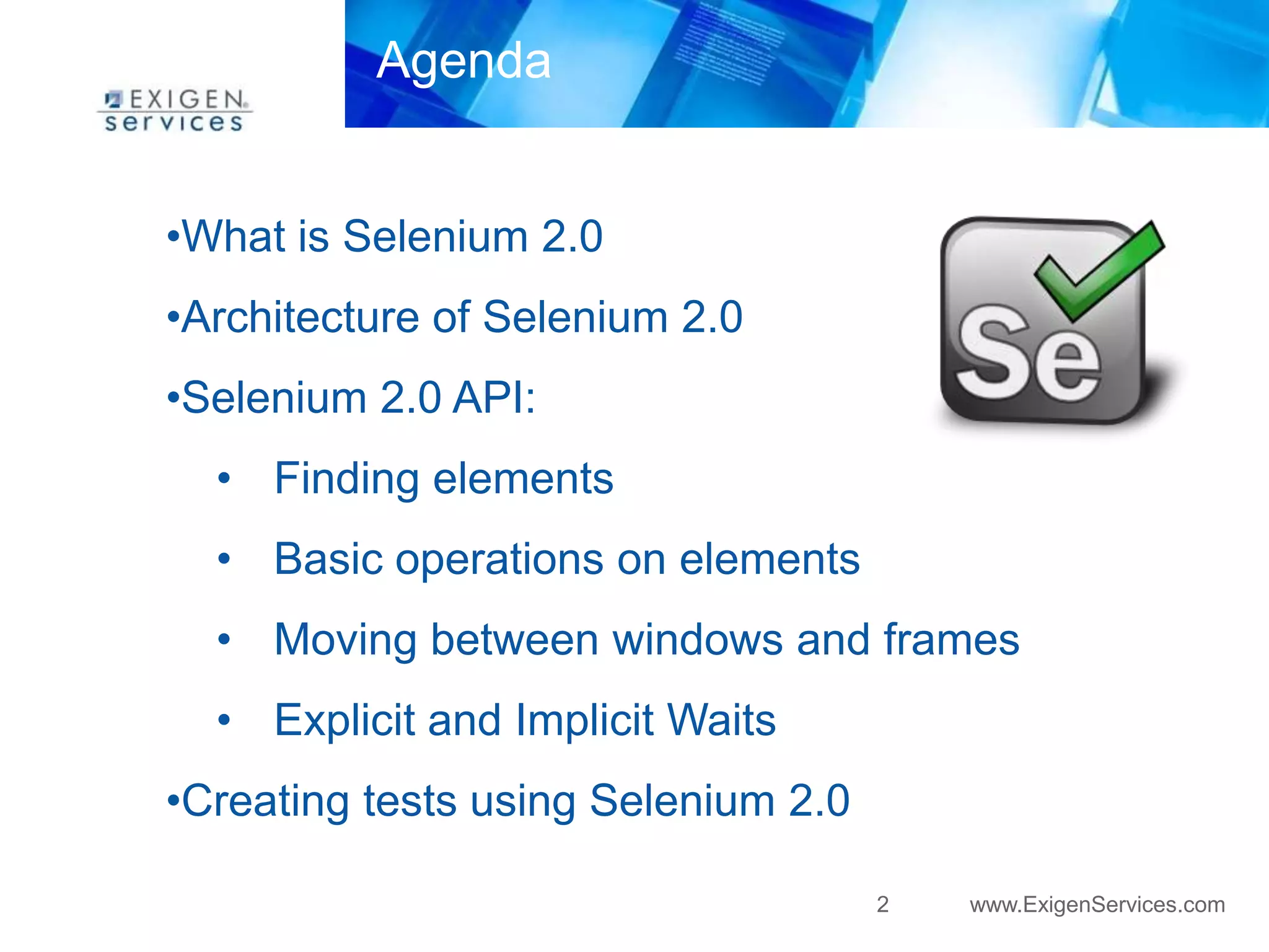 Introduction to Selenium Web Driver | PPT