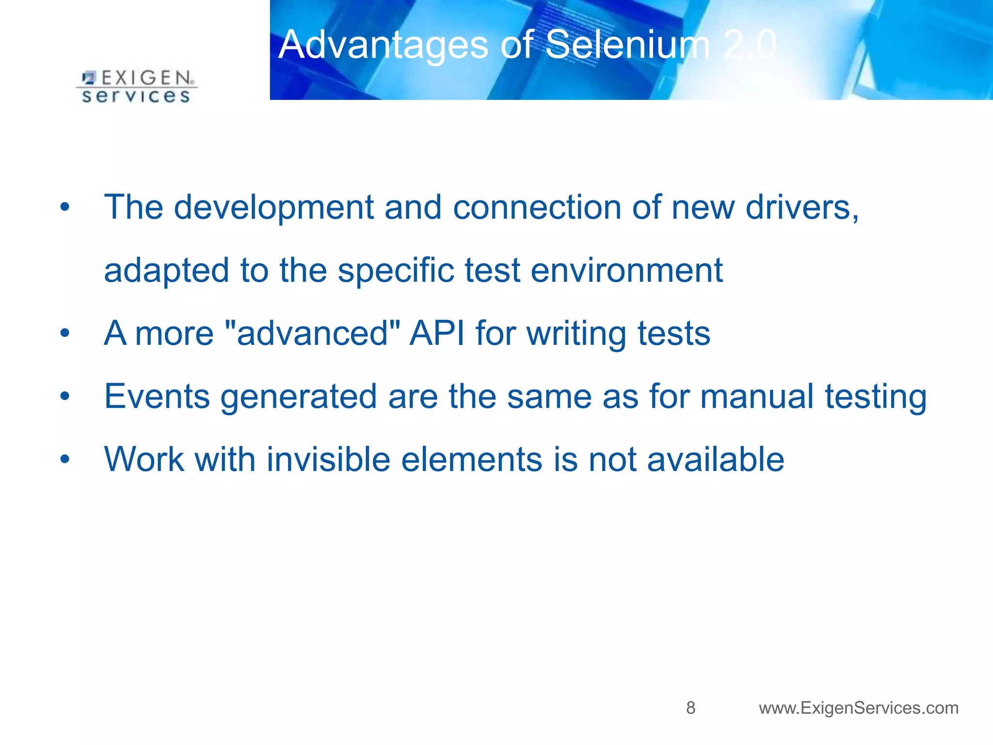Introduction to Selenium Web Driver | PPTX