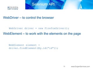 Introduction to Selenium Web Driver