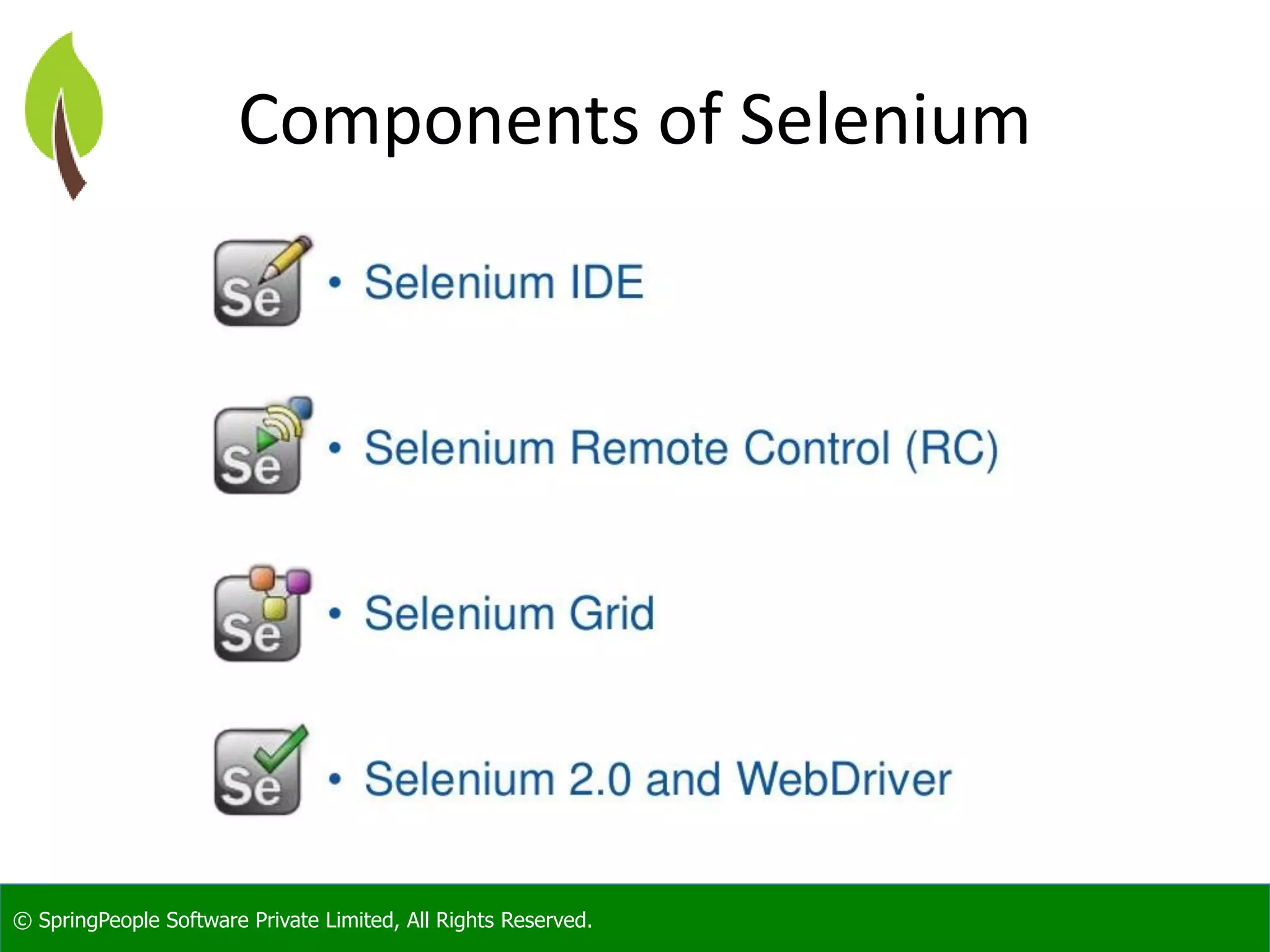 Introduction to Selenium Webdriver - SpringPeople | PPT