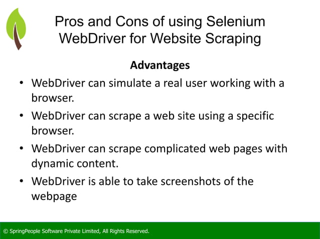Introduction to Selenium Webdriver - SpringPeople | PPT