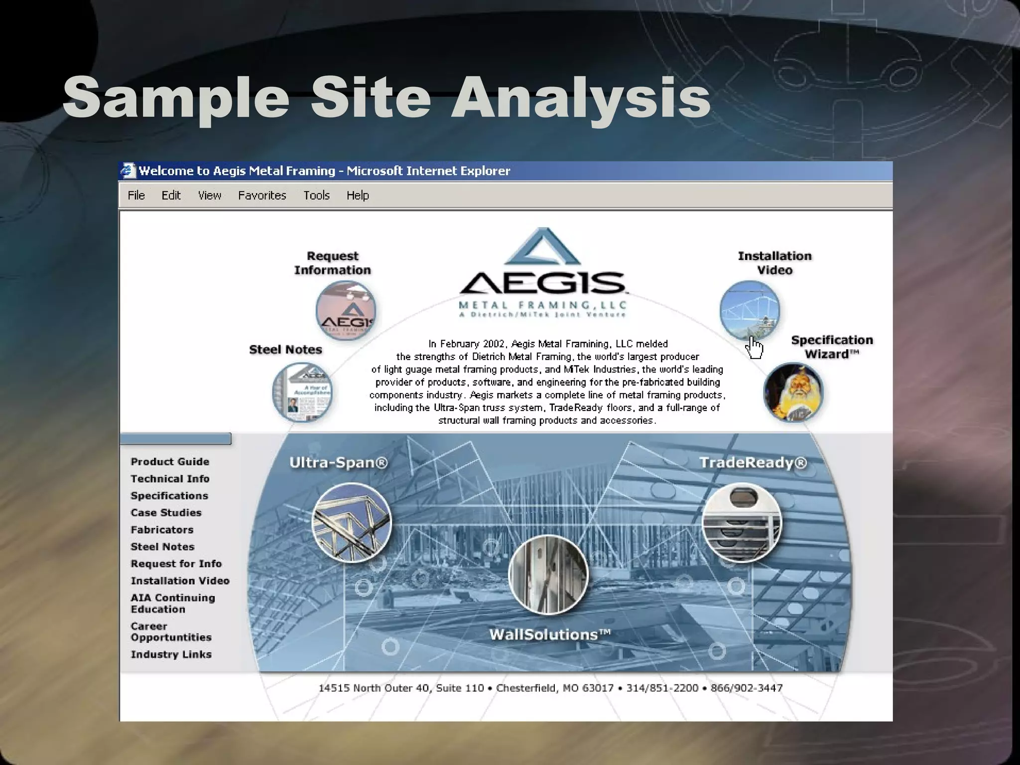 Sample Site Analysis 
