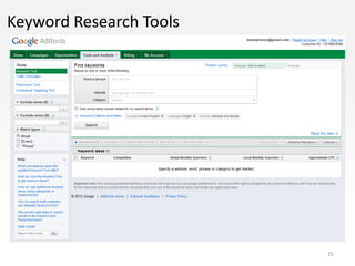 Keyword Research Tools




                         25
 