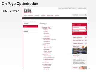 On Page Optimisation
HTML Sitemap




                       42
 