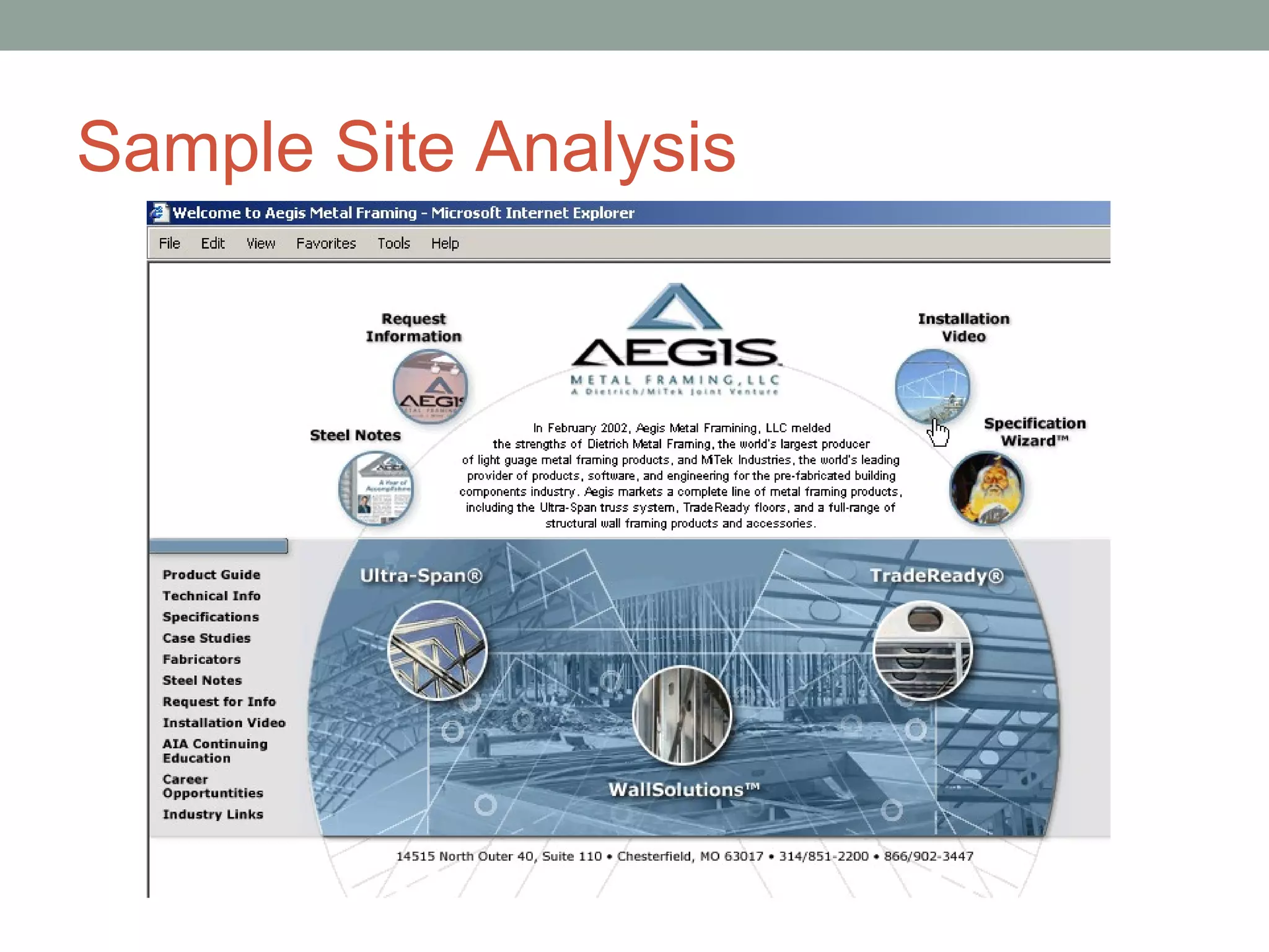 Sample Site Analysis
 