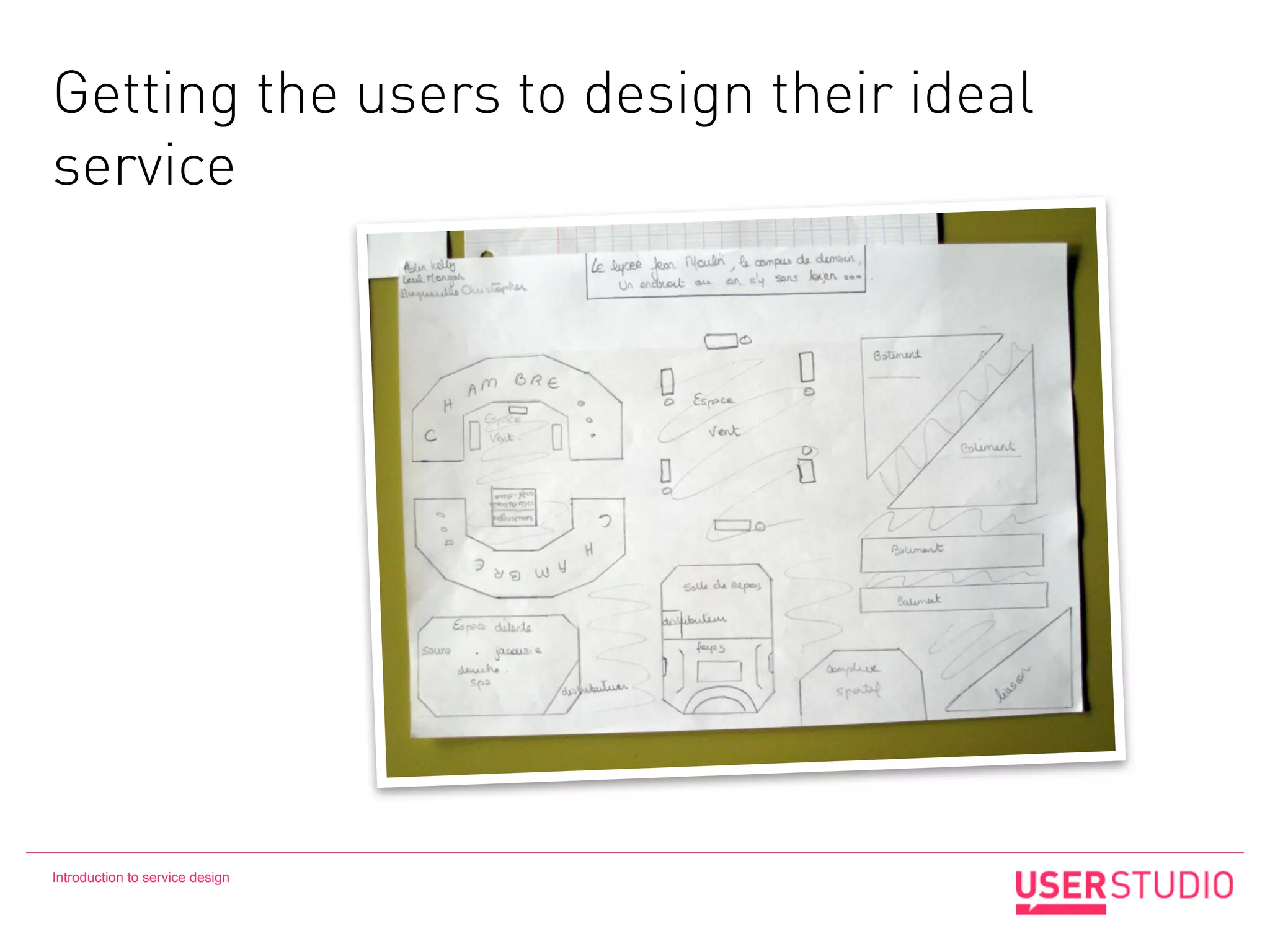 Getting the users to design their ideal
service




Introduction to service design
 