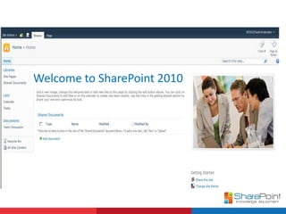 Welcome to SharePoint 2010

           Welcome to
      SharePoint 2010
 