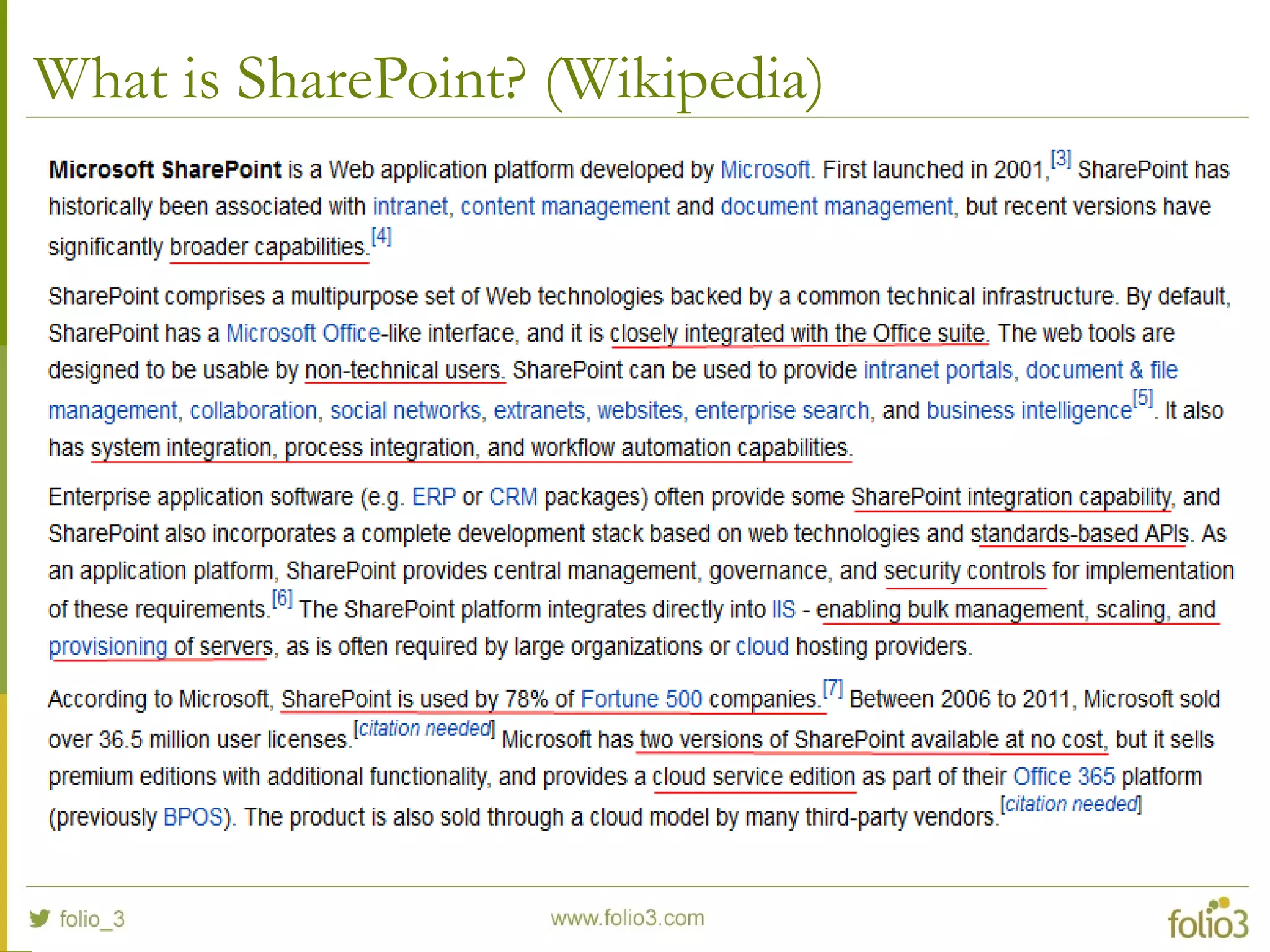 What is SharePoint? (Wikipedia)
 