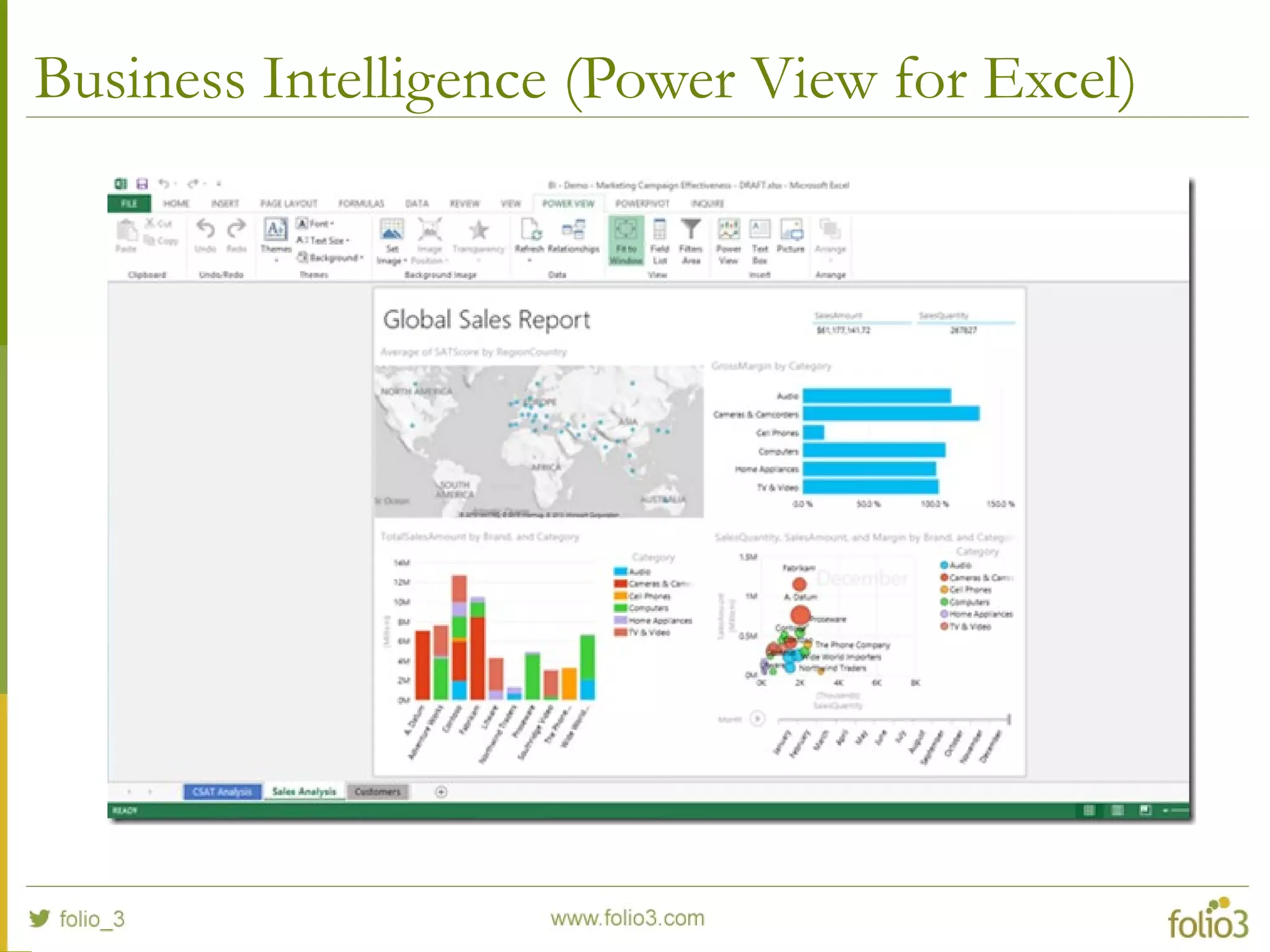 Business Intelligence (Power View for Excel)
 