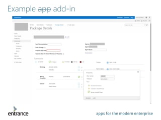 apps for the modern enterprise
Example app add-in
 