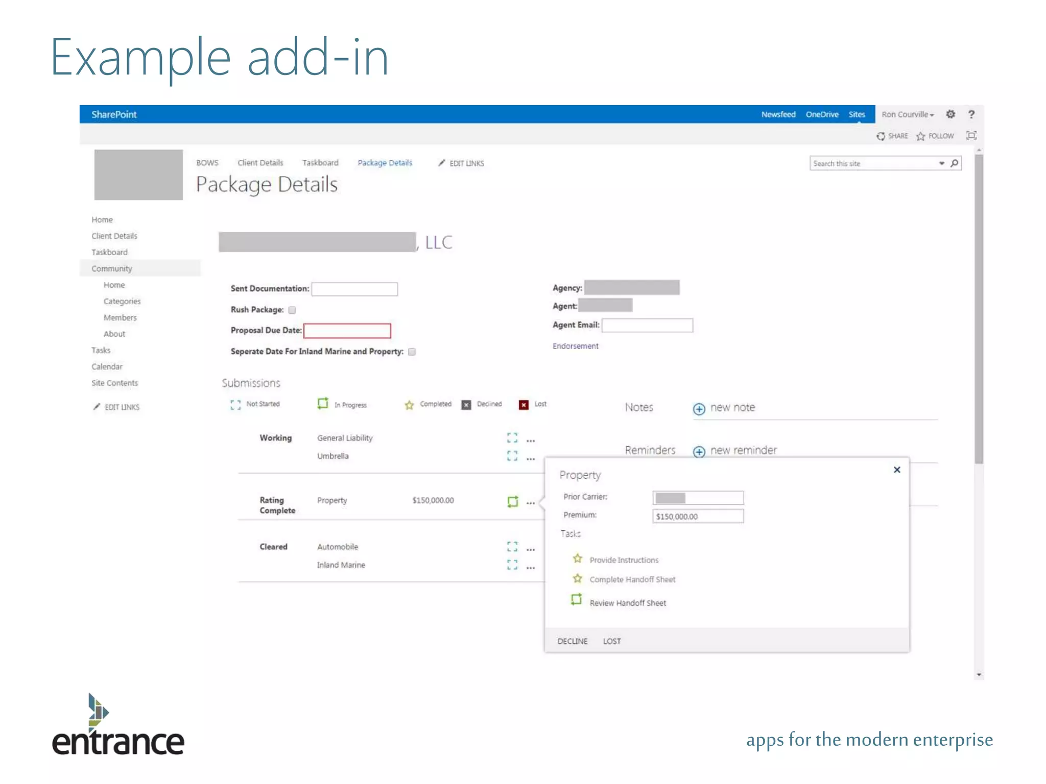 apps for the modernenterprise
Example add-in
 