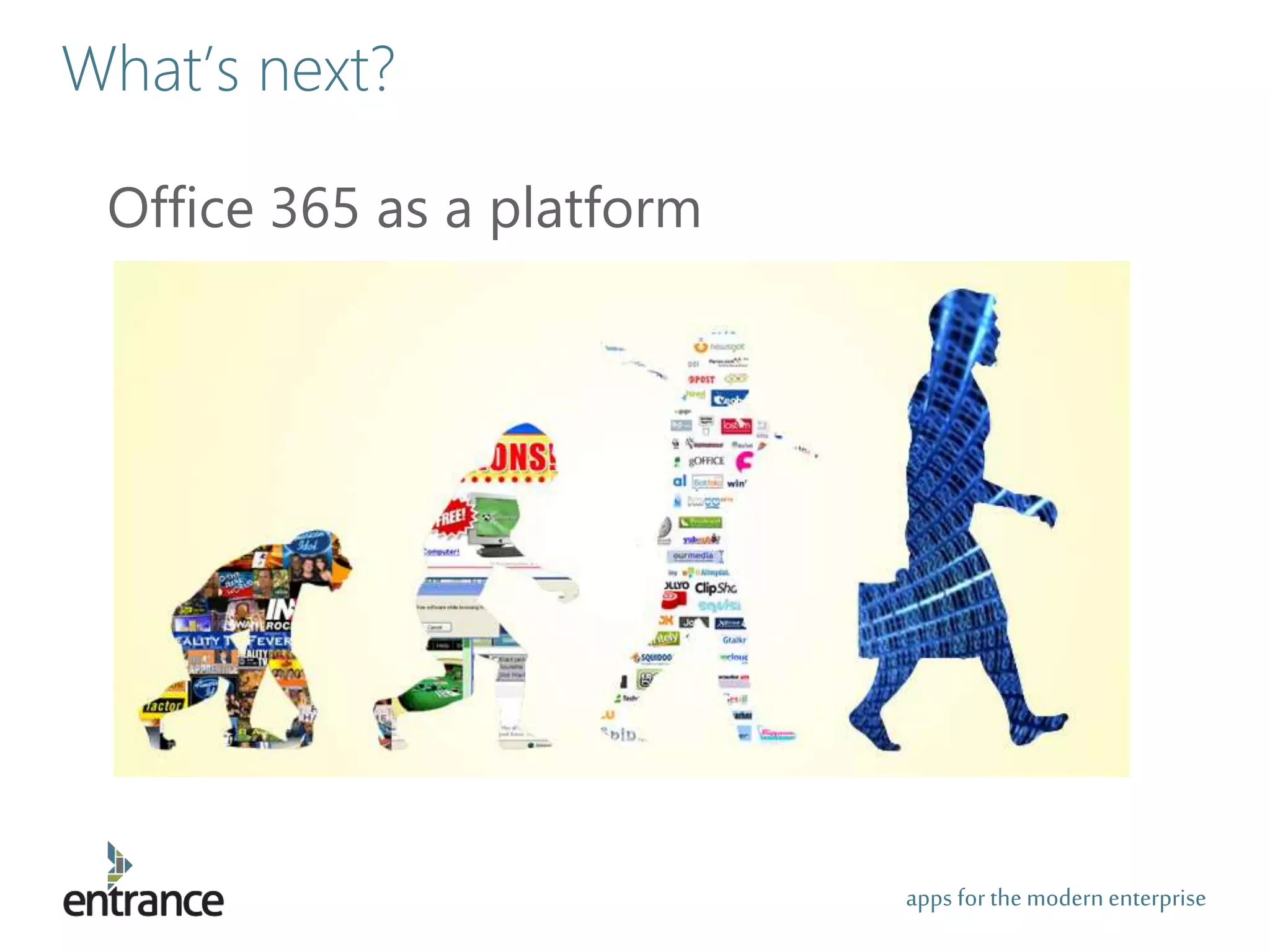 apps for the modernenterprise
What’s next?
Office 365 as a platform
 
