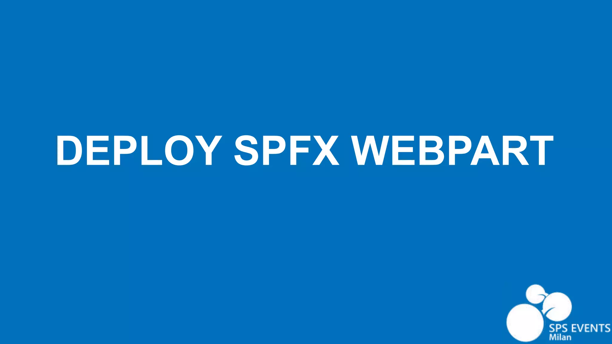 DEPLOY SPFX WEBPART 