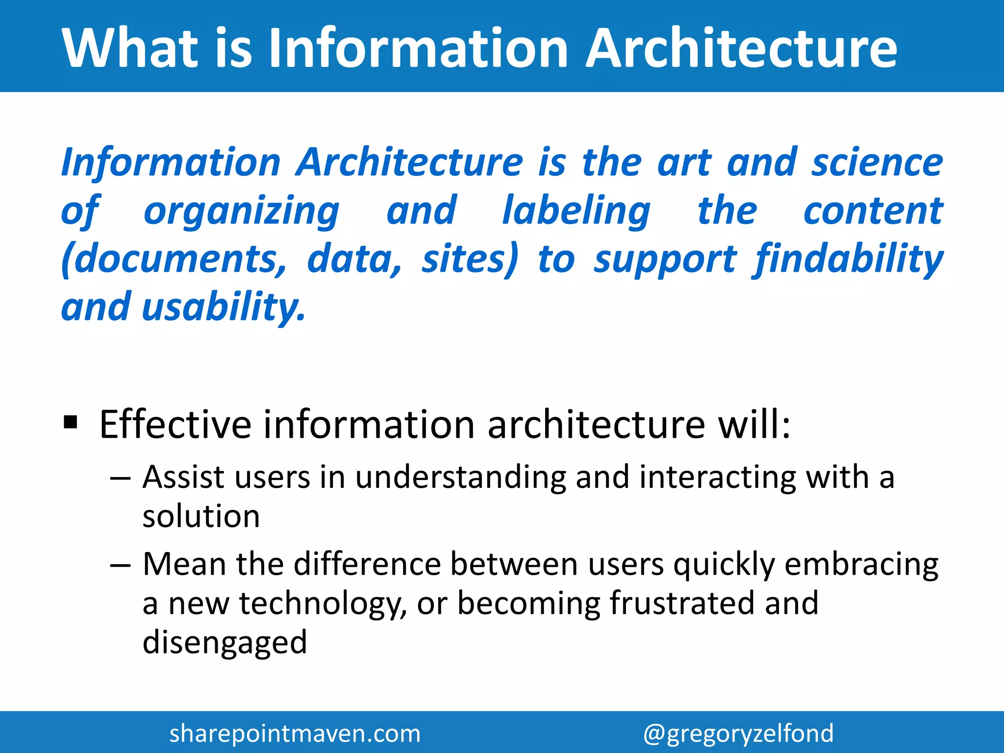 Introduction to SharePoint Information Architecture | PDF