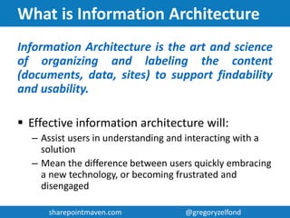 sharepointmaven.com @gregoryzelfondsharepointmaven.com @gregoryzelfond
About SharePoint Maven
I HELP ORGANIZATIONS TO UNLOCK
THE POWER OF SHAREPOINT
MIGRATION CONSULTING TRAINING
 