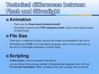 Animation <br /><ul><li>Flash uses the frame-based animation model